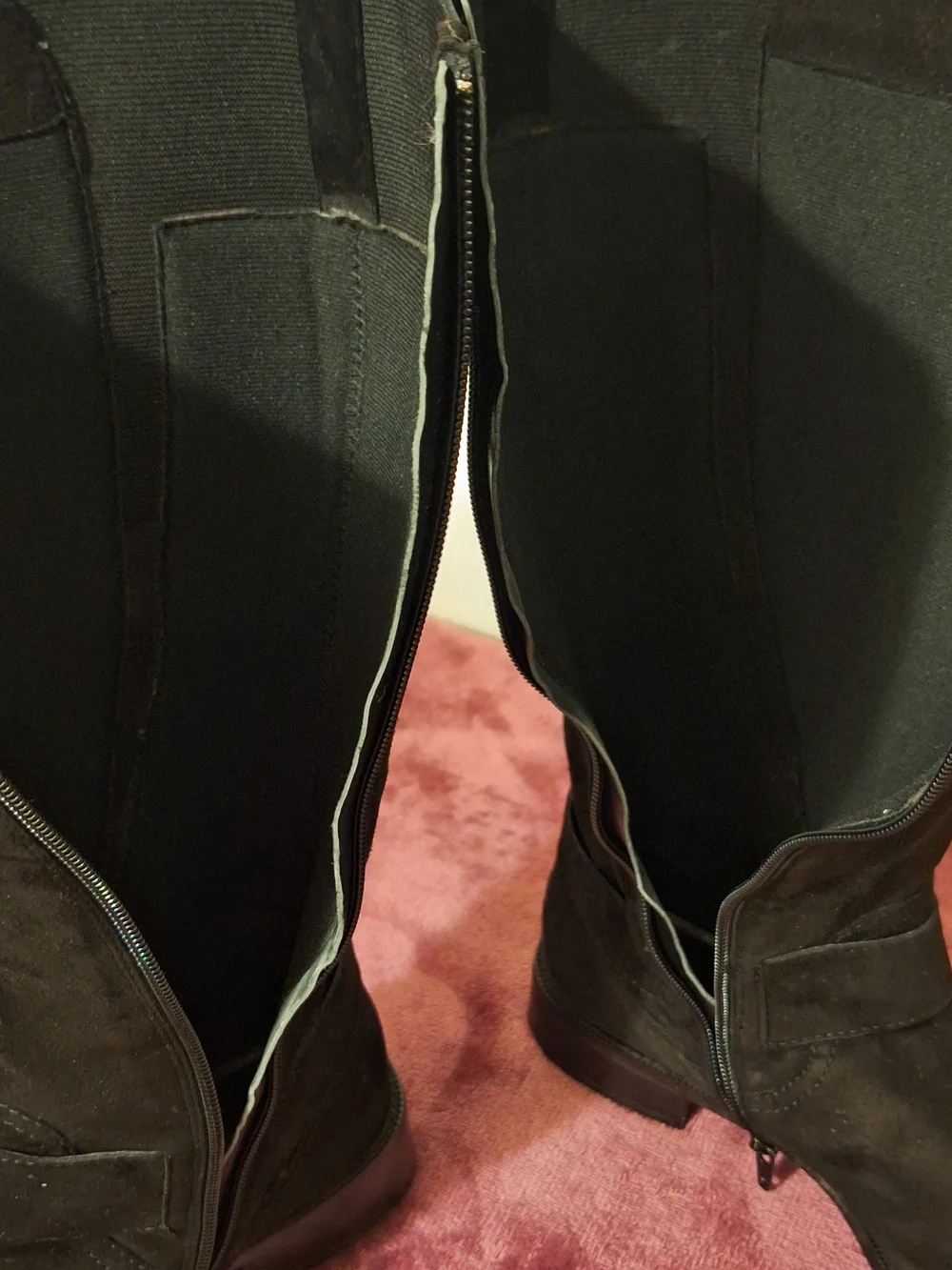Vaneli Black Over-the-Knee Suede Boots with Side Zipper